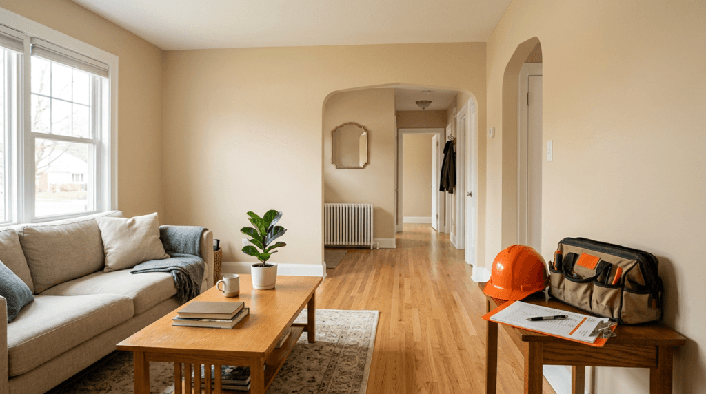 Residential restoration completed in a home after water fire and mold damage